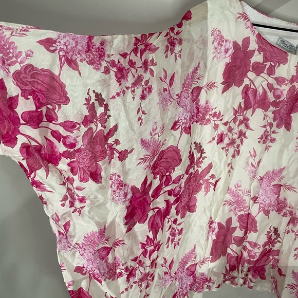 Elena Baldi NWT silk blend floral semi sheer top blouse large - Picture 2 of 9